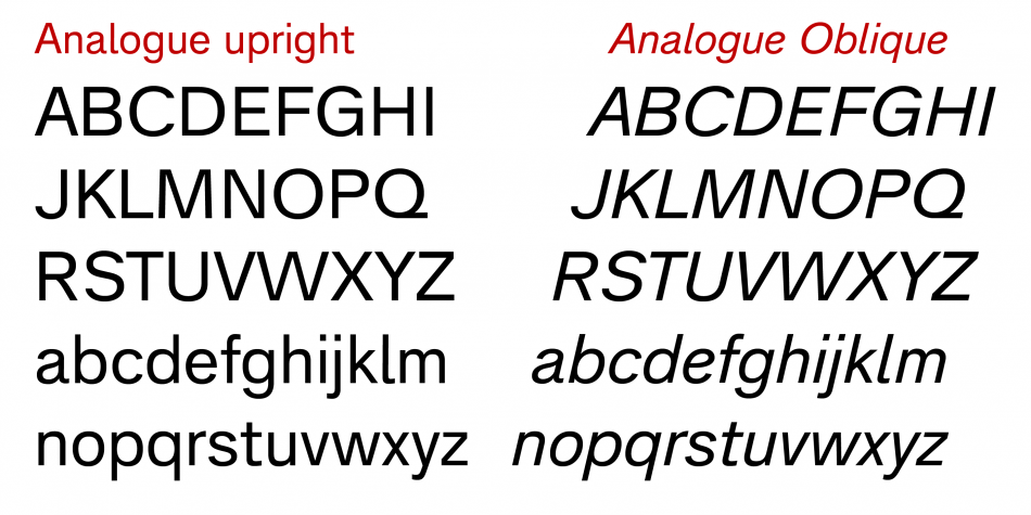 Analogue Pro 86 Oblique Font preview